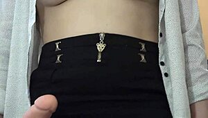 brunette hairy anus gapes wide from big dildo anal masturbation in heels