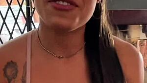 Petite latina teen slams sloppy deepthroat rimjob POV cum gulp