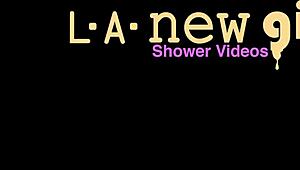 Brunette BOMBSHELL Steps into Shower, Teasing Petite Curves on SOFA After CASTING