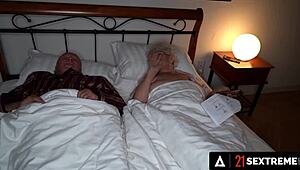 horny granny cheats on husband with hard cock stretching her hairy old pussy in wild 21sextreme fuck