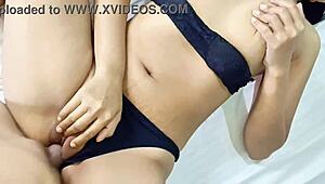 Mummy lies to boyfriend for dirty talk missionary ride