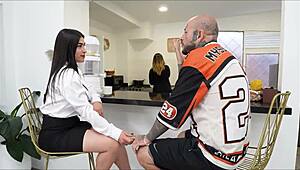 colombian slut karina miller rides best friend's husband cock deep... her wet pussy grips tight!