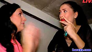 british mature picks up tattooed babe for strapon licking