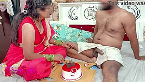 Sasur ji, didn't you crave choda bahu on anniversary after cake? Father-in-law pounds daughter-in-law hard!