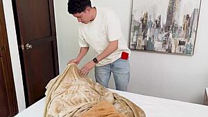 nerdy stepbro's monster cock drills my tight milf pussy like a toy