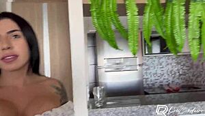 damn did you see me fuck that busty maid in kitchen she lifted dress for deep pounding?