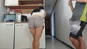 Almost caught fucking hubby's friend in the shower!