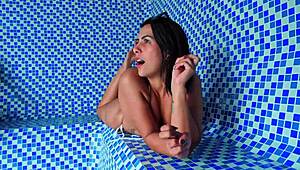 big ass colombian milf kylei ellish rides dani clark in public sauna to facial cumshot