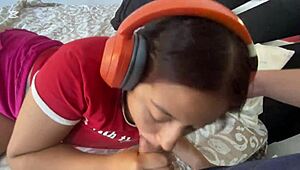 Latina stepsister scrolls her phone until horny brother rams her tight pussy in amateur frenzy