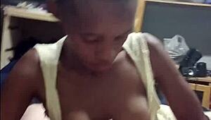 yo check this black 18+ cutie slurping white guy's cock with her perfect big tits