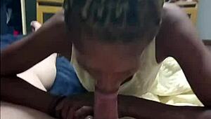 yo check this black 18+ cutie slurping white guy's cock with her perfect big tits