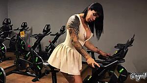 colombian gym fitness slut sayafit bends over muscular ass fucked doggystyle then rides cowgirl