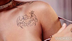 Hot Inked Brunette In Lingerie Begs For Fast Bent Over Doggystyle Pounding