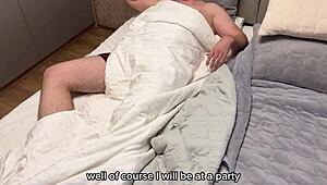 cum blasts unfaithful stepmom's mouth after doggystyle before christmas party!