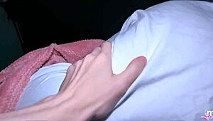 Sharing bed leads to hot pov sex riding naughty stepmom's big tits and ass