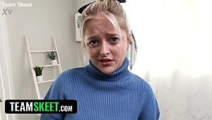 Stepsiblings start with taboo sex advice then fuck missionary doggystyle like rabbits on christmas 🎄🍆💦