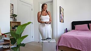 step-sis alanna pow strips naked for bed and begs intense cock pounding