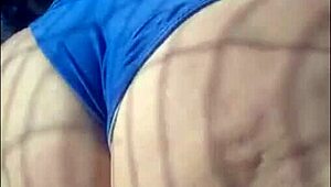 madrasta struts in new bikini around the home garden, flashing her fat ass and tits for stepson