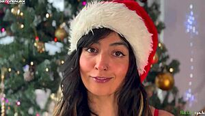 Aaliyah Yasin Strips Rips Clothes for Juicy Christmas Pussy Show