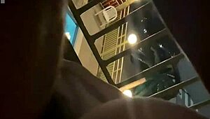 Wife Sucks Monster Cock Before Bent-Over Balcony Fuck And Cum Mouthful On Hotel Holiday!