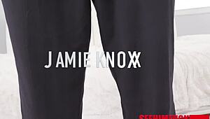 CATALINA OSSa GAGS DEEP ON JAMIE KNOXX'S GIRTHY MONSTER COCK IN OILED RIDE!