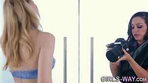 yo pretty les models fingering wet pussies in lingerie photoshoot