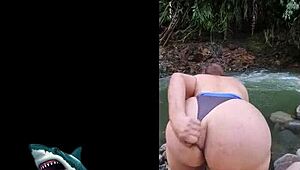 Hot Venezuelan stepmom has raw outdoor sex by the river without condom