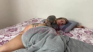 Married blonde's tight pussy stretched by huge black cock from behind till the hilt