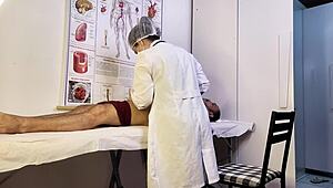 Nurse Exam Turns Hard When Patient's Monster Cock Stands Up!