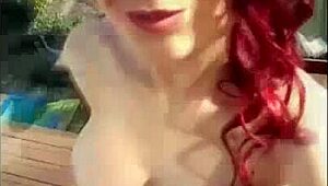 big tits babe masturbates in steamy shower play