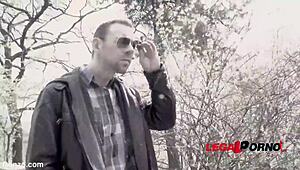 nicole love spreads huge pussy lips for first rough anal