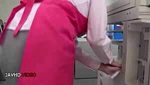 Chihiro akino delivers intense blowjob in office lady creampie fantasy