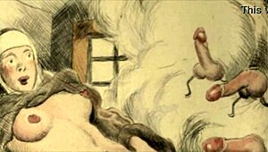 vintage erotic drawings showcase retro hardcore scenes