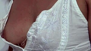 On the Beach I Secretly Record Stepmom Bathing in Bikini Flashing Huge Tits Hard Cock