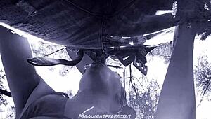 What if outdoor blowjob leads to deepthroat cum in her sexy mouth?