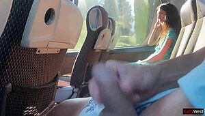 Pervert flashes dick on bus girl grabs cock