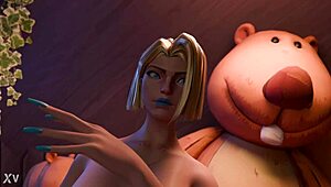 Emma Frost Punishes Squirrel Girl with Strapon Anal in Bedroom Femdom