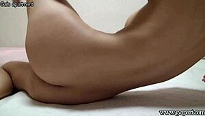 Naked japanese teen 18+ shakes natural big tits during steamy yoga session