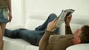 the teen couple starts with eager blowjobs before the mature guy bends her over for rough doggystyle pounding