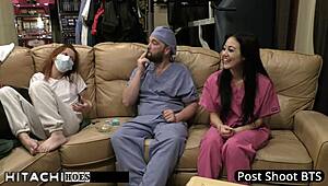 Blaire Celeste Tanned Patient Hitachi Vibrator Orgasm From Doctor Closeup