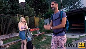 blonde gf, let this guy fuck you bent over for cash while bf watches?