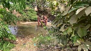 Curvy zainab chokes on monster cocks during public outdoor group banging