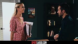 professor are you ready for your blonde teen student to ride you hard