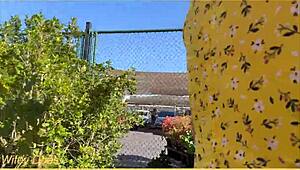 wifey rocks that braless summer dress outdoors flashing big tits casually