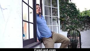 curvy stepmom flaunts toned abs and cute nipples for stepson's hard pounding famlust