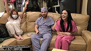 ready to blast nurse blaire celeste's shaved pussy with hot jizz in hospital?