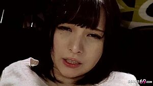 petite japanese 18+ seduced into first pov blowjob by old man cumshot