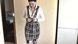 Hey sexy student teen finger wet pussy no panties under skirt squirt hard already?