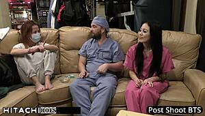 Blaire Celeste Tanned Patient Hitachi Vibrator Orgasm From Doctor Closeup