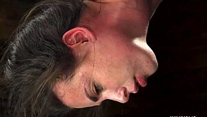 Master whips hot ass slave bound, chokes deepthroat and bangs her roughly... oops, gagging hard!